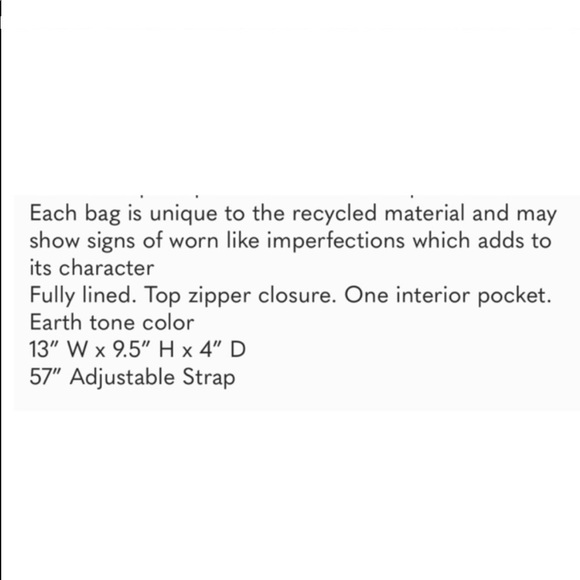 Vintage Addiction All We Need is Love Recycled Canvas Crossbody - Picture 5 of 5